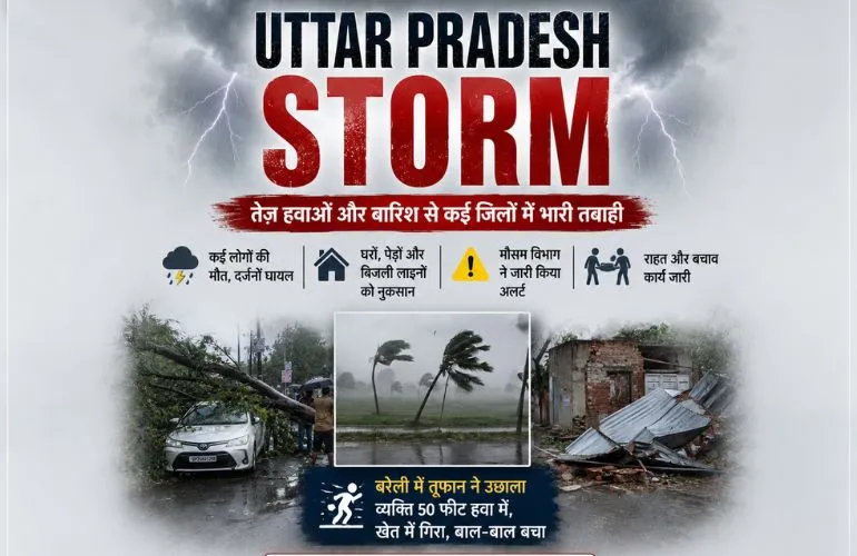 Deadly Uttar Pradesh Storm Kills Several, Man Survives After Being Thrown 50 Feet Into Air