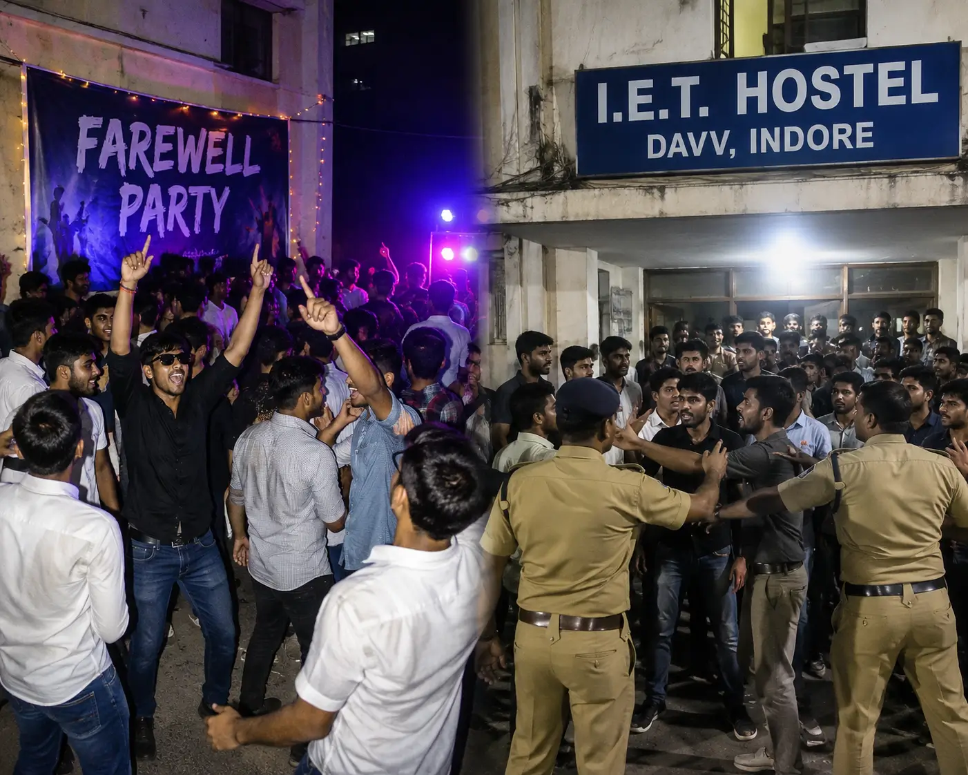 DAVV IET Hostel Farewell Party Turns Chaotic After Alleged Booze Celebration
