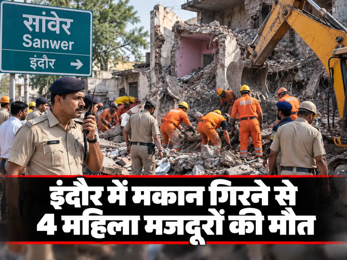 इंदौर में मकान तोड़ते समय बड़ा हादसा, 4 महिला मजदूरों की मौत; 5 घायल