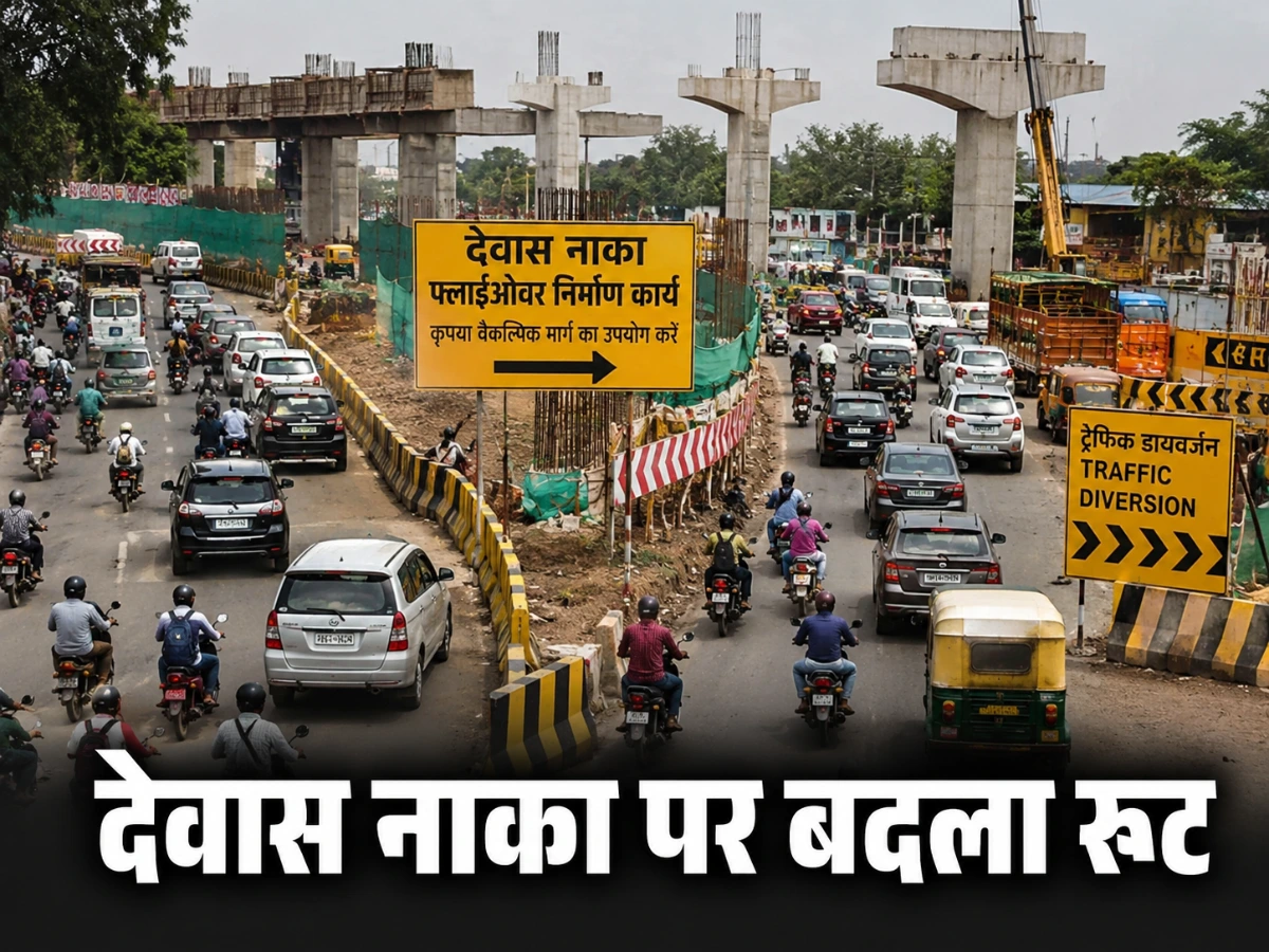 देवास नाका फ्लाईओवर से बदला ट्रैफिक रूट