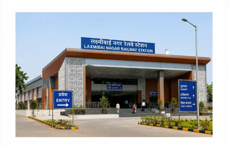 बड़ा बदलाव: Laxmibai Nagar Railway Station की नई बिल्डिंग से शुरू हुआ संचालन