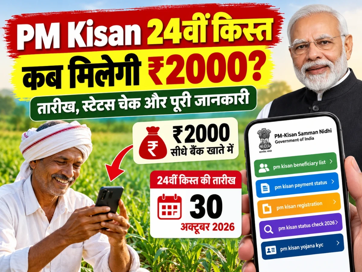 PM Kisan 24th Installment 2026: किसानों को कब मिलेंगे ₹2000? जानें किस्त और स्टेटस की जानकारी