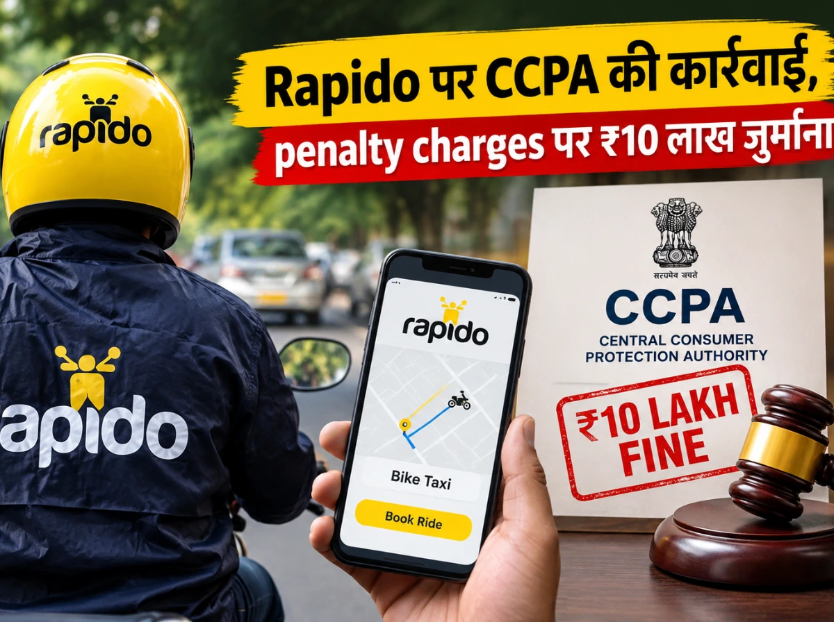 Rapido पर CCPA का बड़ा एक्शन, penalty charges को लेकर ₹10 लाख जुर्माना