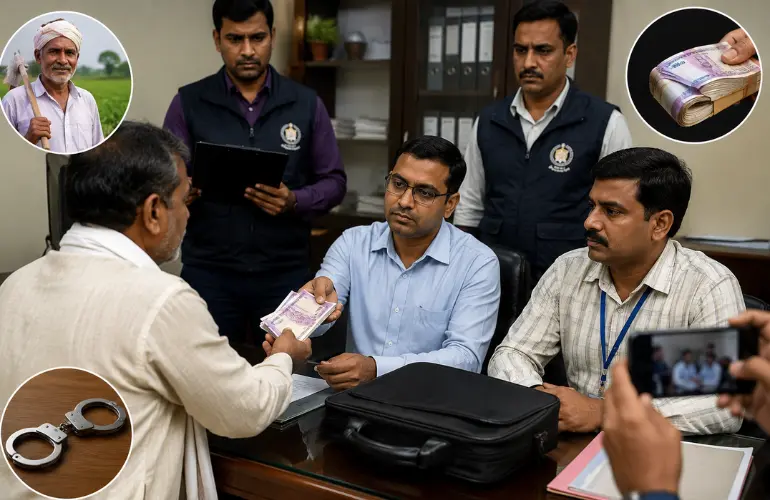 बड़ी कार्रवाई: किसान क्रेडिट लोन के लिए रिश्वत मांगने वाले दो कर्मचारी गिरफ्तार