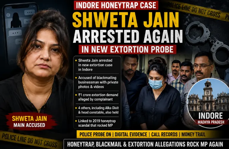 Indore Honeytrap Case: Shweta Jain Arrested Again in New Extortion Probe