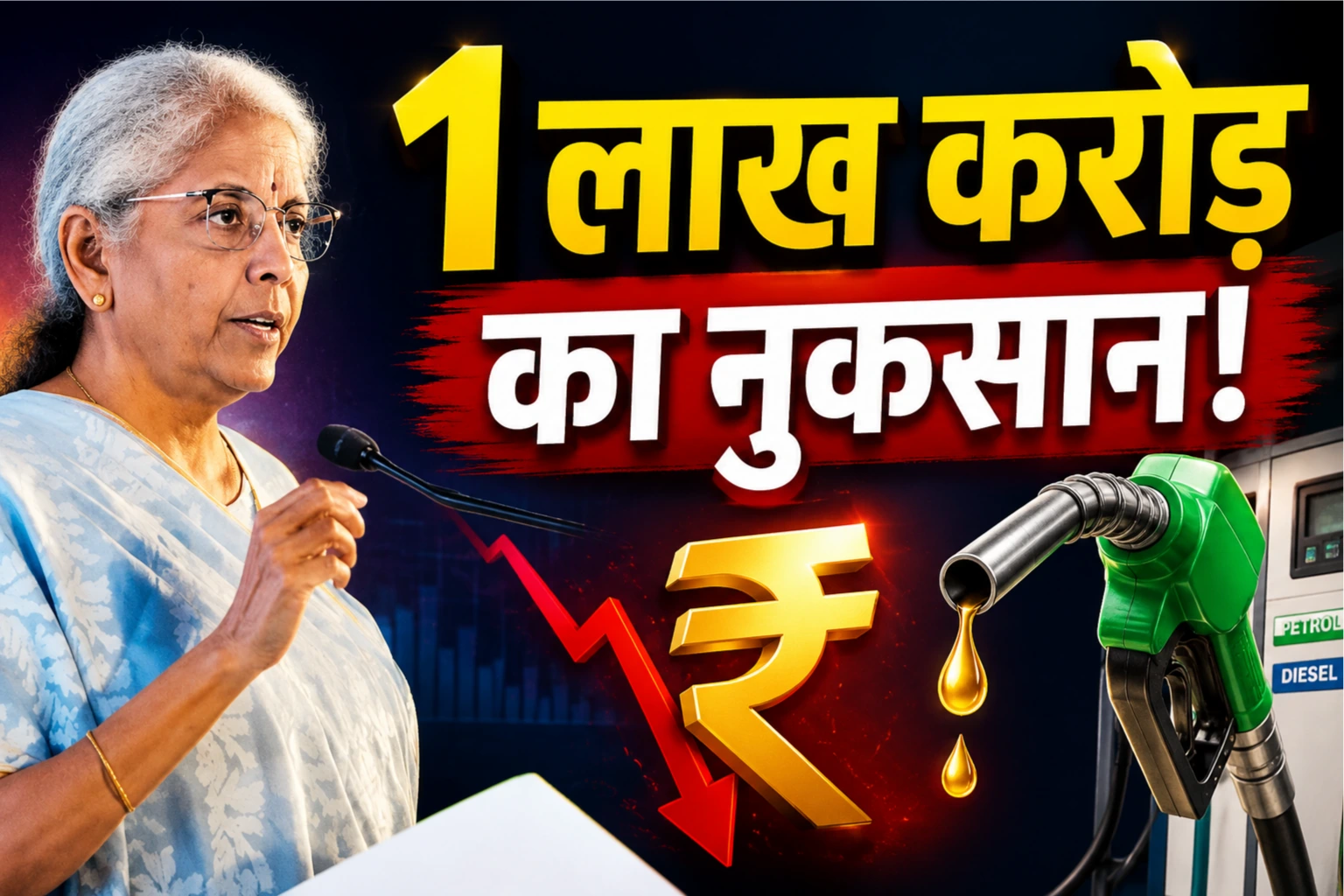 झटका! ईंधन पर एक्साइज ड्यूटी कटौती से सरकार को लगेगा 1 लाख करोड़ का बड़ा नुकसान