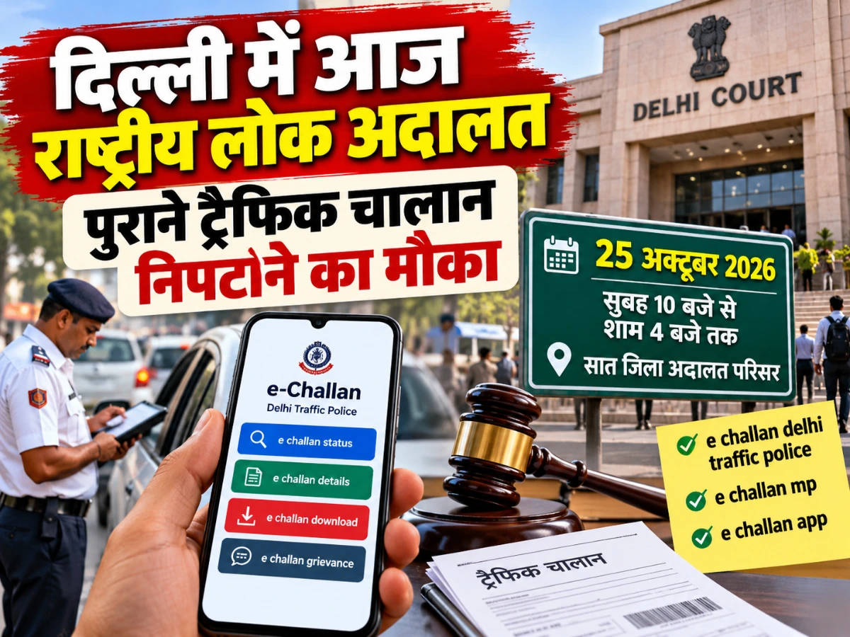 दिल्ली में आज लोक अदालत, पुराने ट्रैफिक चालान निपटाने का मौका
