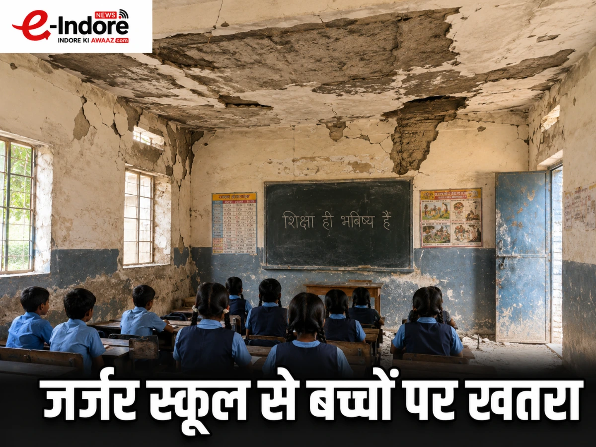जर्जर स्कूल भवन से बच्चों पर खतरा