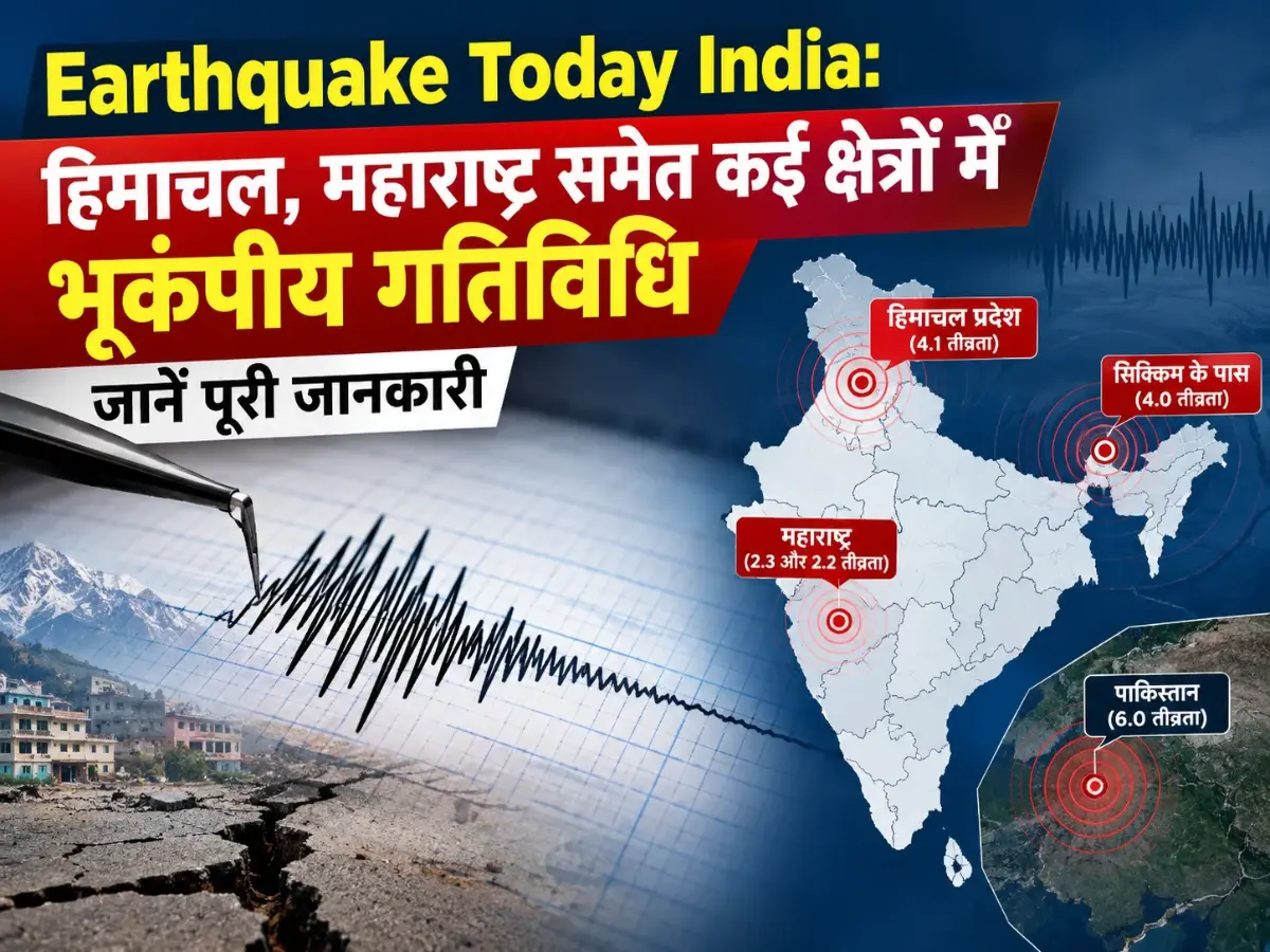 Earthquake Today India: हिमाचल, महाराष्ट्र समेत कई क्षेत्रों में भूकंपीय गतिविधि, जानें पूरी जानकारी