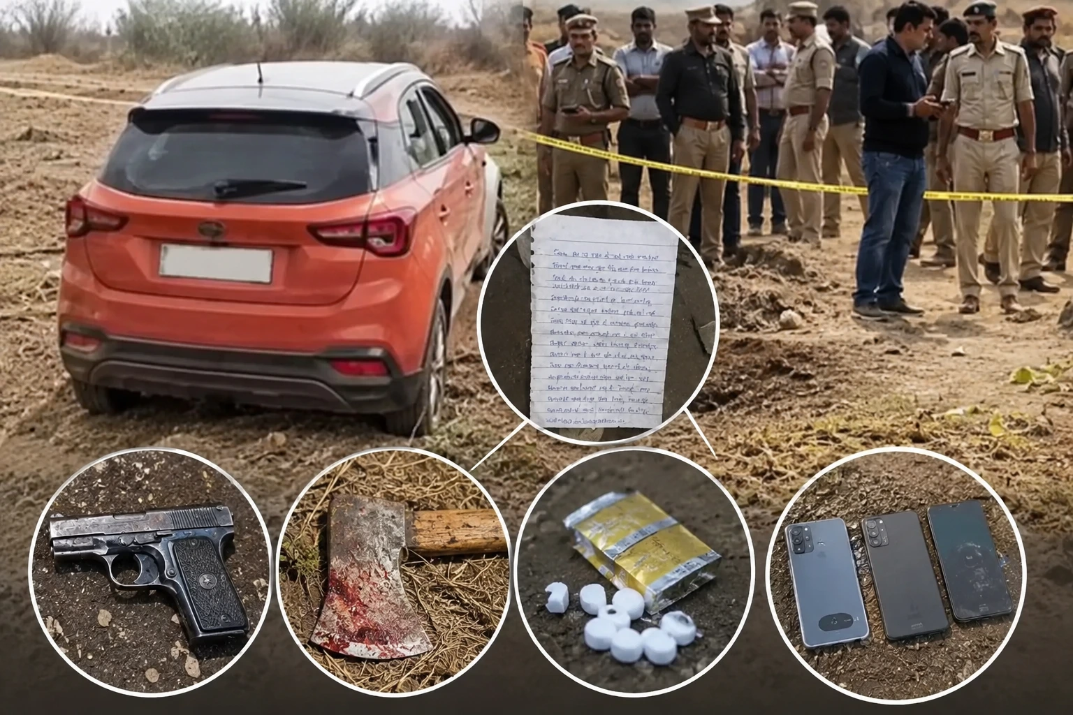 इंदौर के कारोबारी और महिला की कार में मिली लाश: पिस्टल, कुल्हाड़ी और नोट से उलझा मामला, SIT करेगी जांच