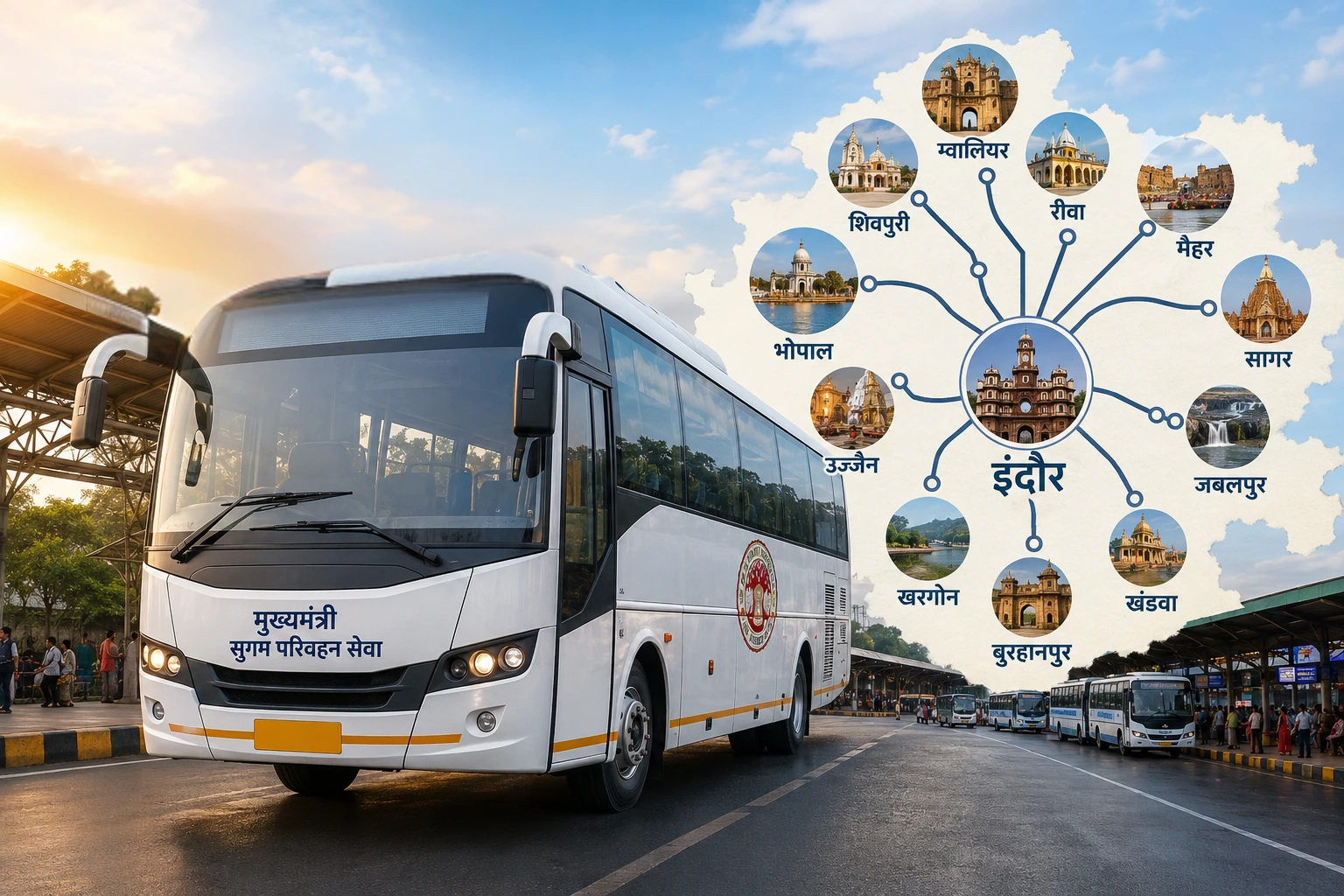 इंदौर से 20 शहरों के लिए दौड़ेंगी सरकारी बसें, मुख्यमंत्री सुगम परिवहन सेवा का पहला चरण तैयार