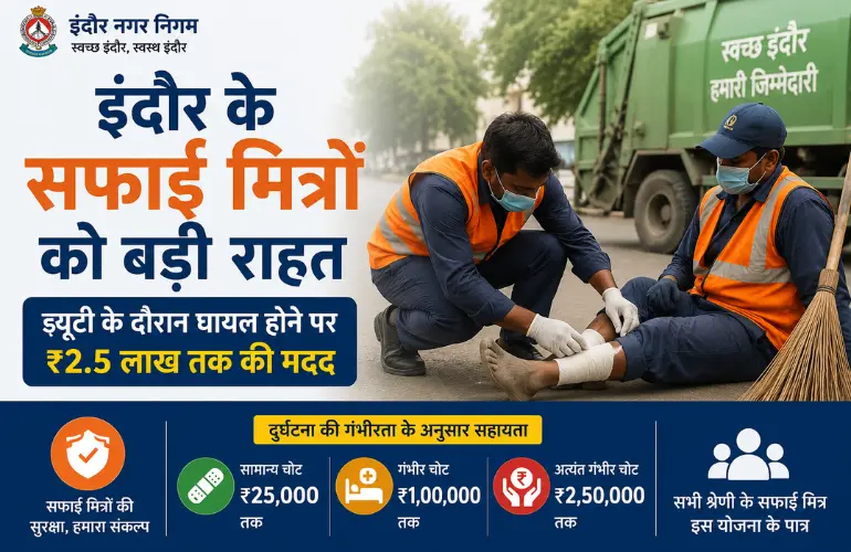 इंदौर के सफाई मित्रों को हादसे पर ₹2.5 लाख तक की सहायता