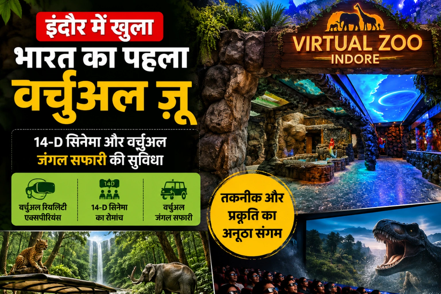 इंदौर में देश का पहला वर्चुअल जू शुरू, 14-D सिनेमा और जंगल सफारी का मिलेगा अनुभव