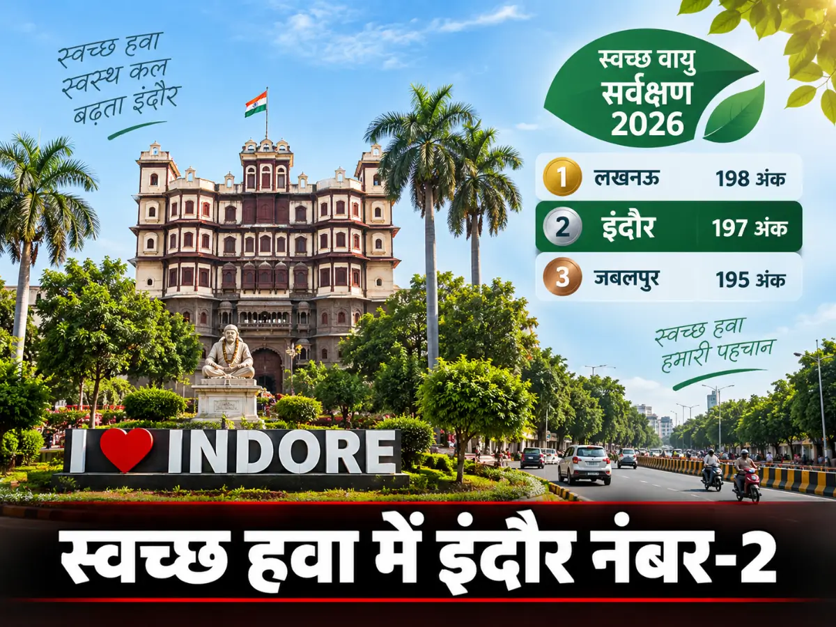 स्वच्छ हवा में इंदौर नंबर-2, लखनऊ सबसे आगे