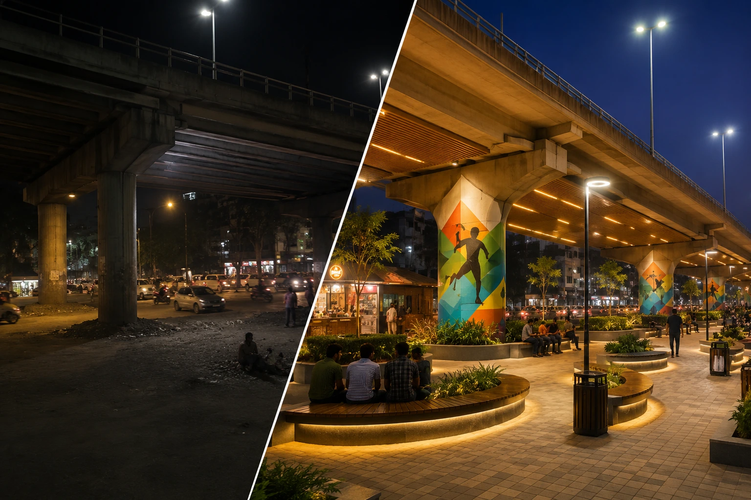 इंदौर के दो फ्लाईओवर के नीचे बदल जाएगी तस्वीर: केसरबाग और भंवरकुआं में बनेंगे स्मार्ट हब