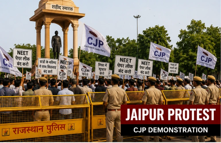 जयपुर CJP Protest में हंगामा: अभिजीत दिपके से कथित मारपीट, प्रदर्शन के दौरान बढ़ा तनाव