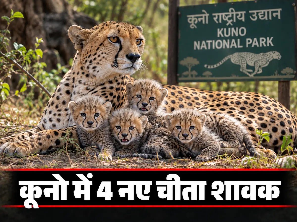 Kuno National Park: भारत में जन्मी KGP12 ने 4 शावकों को दिया जन्म, देश में चीता संख्या 56 हुई