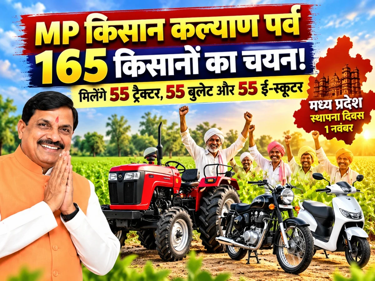 MP किसान कल्याण पर्व: 165 किसान चयनित, 55 ट्रैक्टर और 55 बुलेट बाइक मिलेंगी
