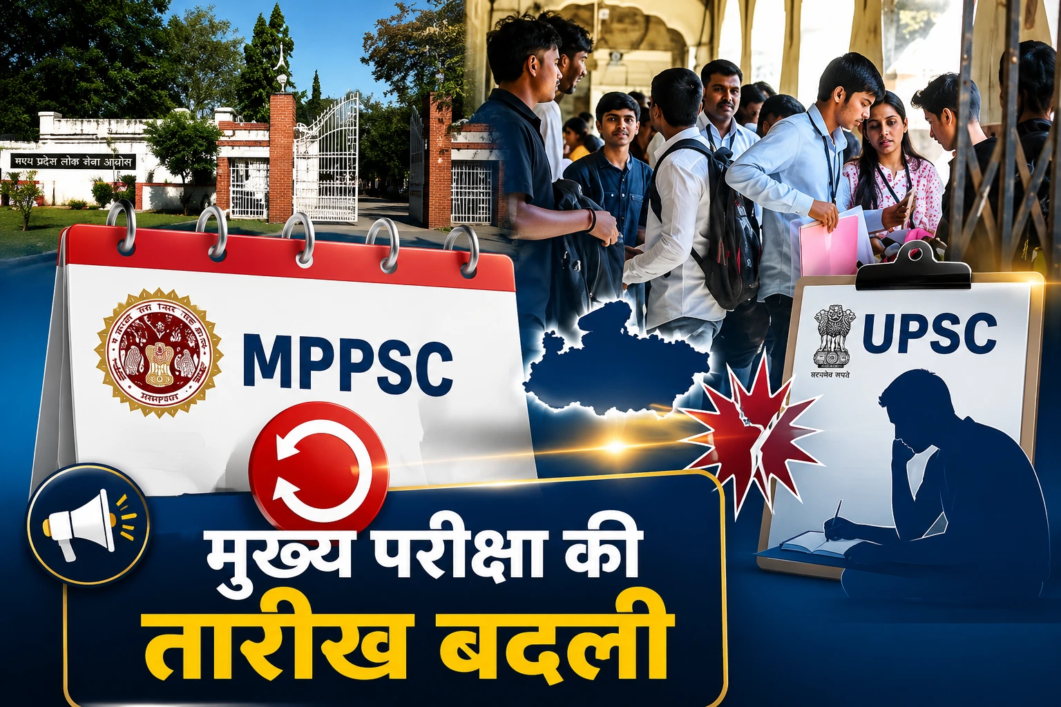 MPPSC का बड़ा फैसला: UPSC टकराव के बाद बदली मुख्य परीक्षा की तारीख, अभ्यर्थियों को राहत