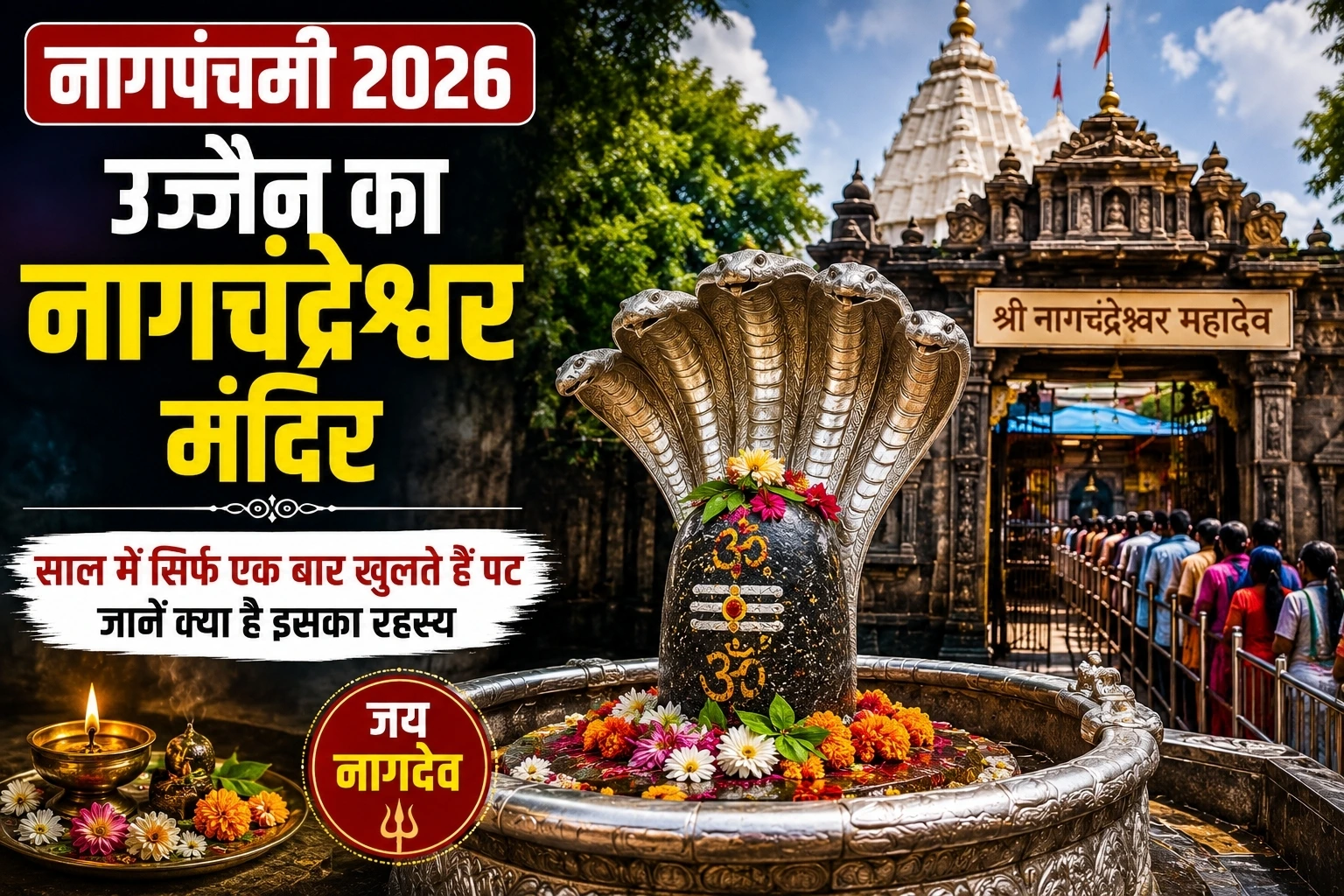 नाग पंचमी 2026 पर खुला नागचंद्रेश्वर मंदिर, साल में सिर्फ एक दिन मिलते हैं दर्शन