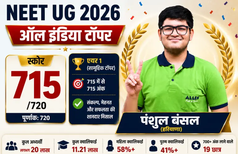 NEET UG 2026 रिजल्ट जारी: 715 अंक के साथ दो टॉपर, जानें 700+ स्कोर वालों का पूरा आंकड़ा