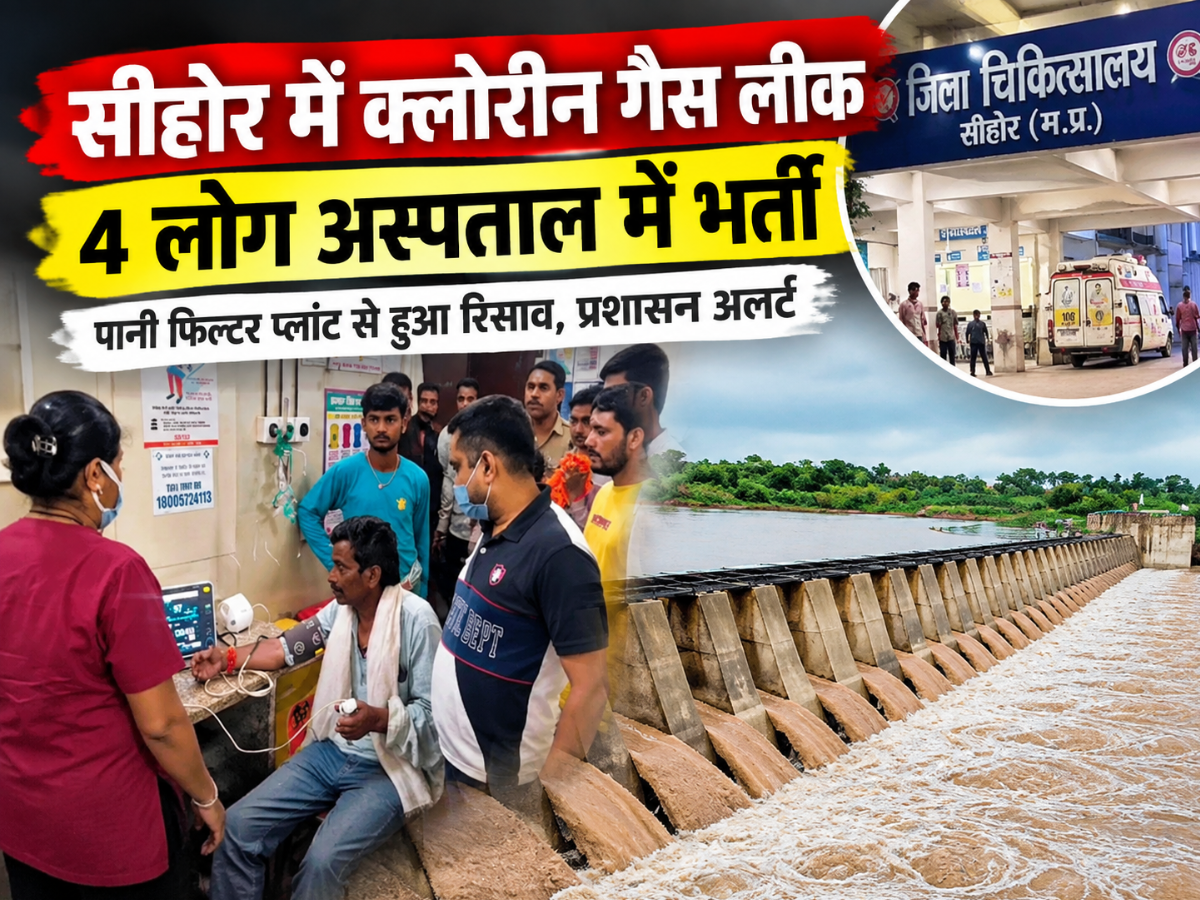 सीहोर में क्लोरीन गैस लीक से हड़कंप, पानी फिल्टर प्लांट से रिसाव; 4 अस्पताल में भर्ती