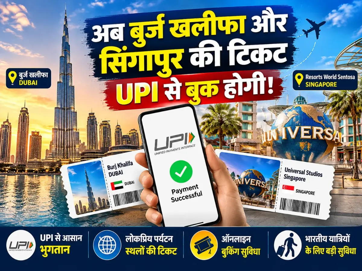 विदेश घूमने वालों के लिए खुशखबरी! बुर्ज खलीफा और सिंगापुर के पर्यटन स्थलों की टिकट अब UPI से बुक होगी